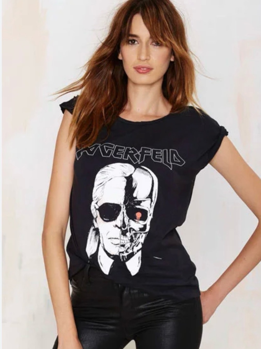 Stylestalker Black Graphic Muscle Tee with White Print